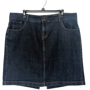 Old Navy Women's 5-Pocket, Dark Blue Front Fly, Denim Pencil Skirt, Size 18